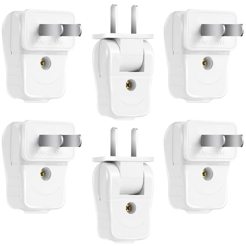 TOODOO Replacement Electrical Plug 2 Prong Lamp Replacement Plugs for Lamps Light Duty, Residential Polarized 10 A 110-250V 2 Wire Straight Blade Can Be Rotated 180 Degrees(6 Pieces) - Image 1